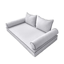 STYLE 4 - Mattress & Pillow Bolster Cushion for Outdoor Indoor Daybed Porch Swing Bed Twin-XL Size | COVERS ONLY |