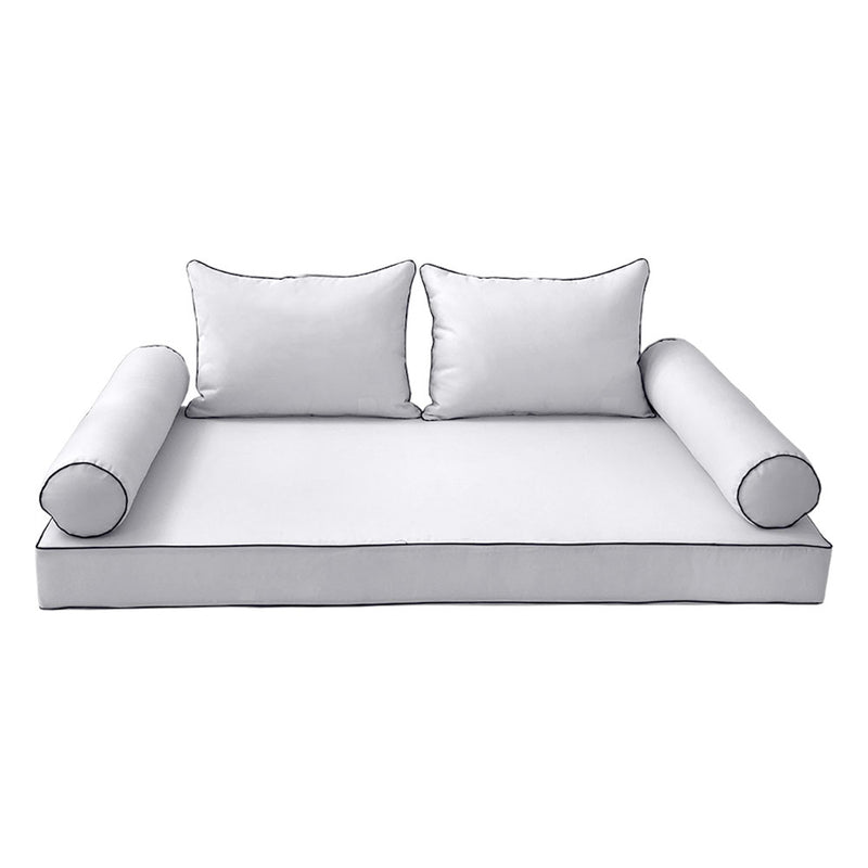 STYLE 4 - Outdoor Daybed Mattress Bolster Backrest Pillow Cushion TWIN-XL SIZE |COVERS ONLY|