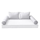 STYLE 4 - Mattress & Pillow Bolster Cushion for Outdoor Indoor Daybed Porch Swing Bed Queen Size | COVERS ONLY |