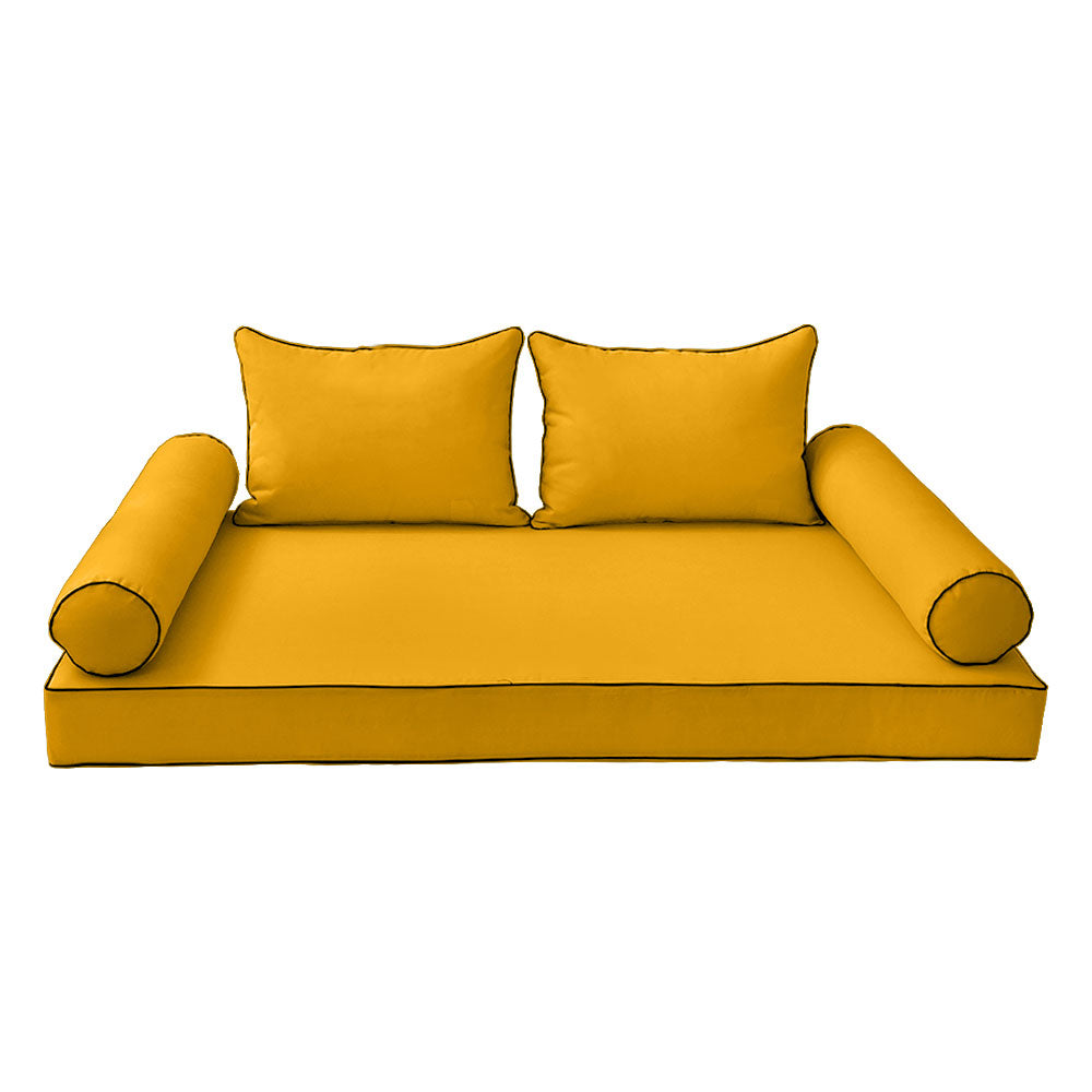 STYLE 4 - Mattress & Pillow Bolster Cushion Cover and Insert for Outdoor Indoor Daybed Porch Swing Bed Twin Size