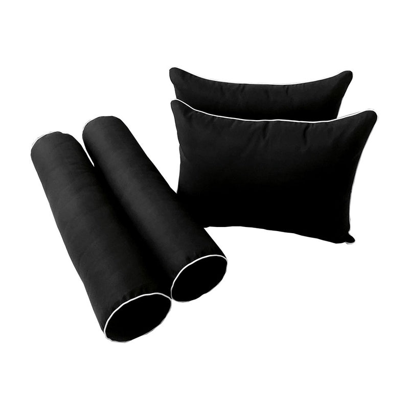 STYLE 4 - Outdoor Daybed Bolster Backrest Pillow Cushion Twin Size |COVERS ONLY|