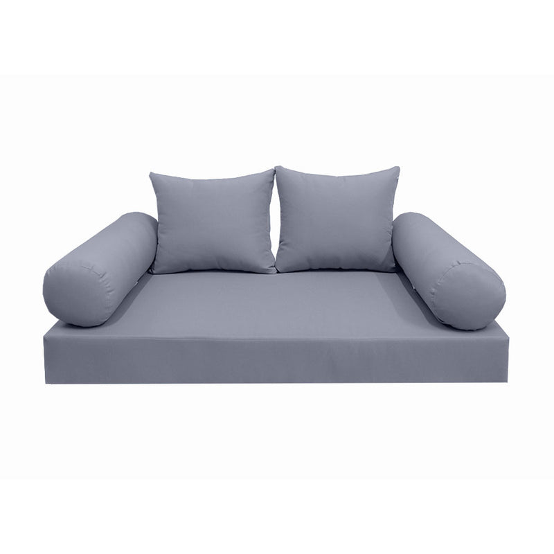 STYLE 4 - Mattress & Pillow Bolster Cushion for Outdoor Indoor Daybed Porch Swing Bed Full Size | COVERS ONLY |