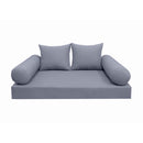 Modern outdoor daybed cushion set with two bolsters and two pillows, ideal for patio, porch, or indoor lounge spaces. — cover only