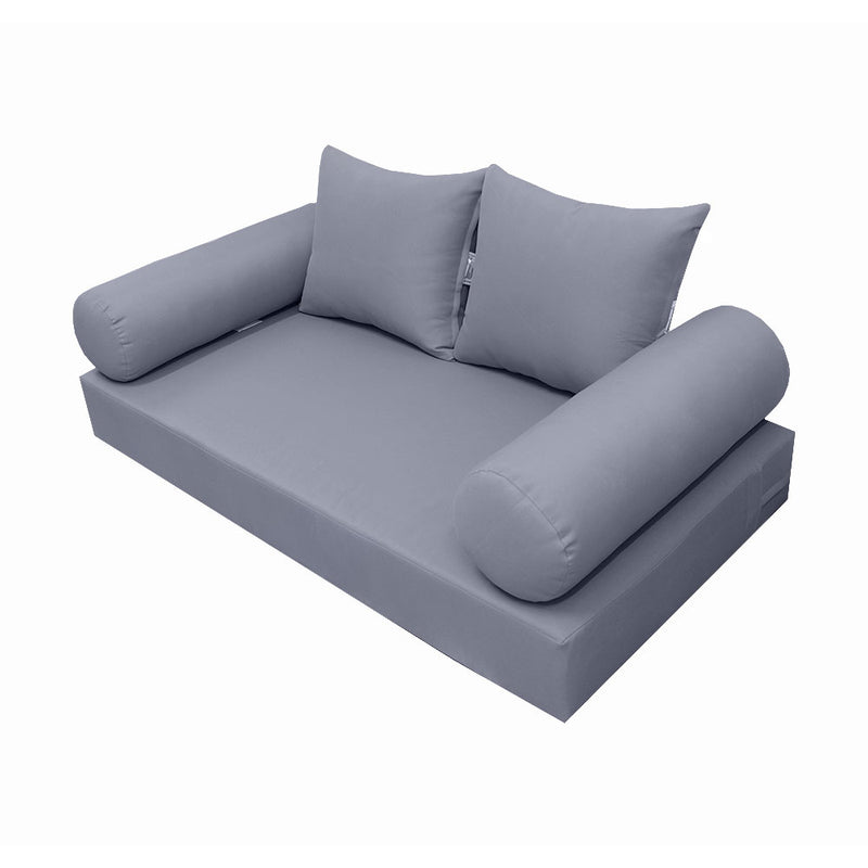 STYLE 4 - Mattress & Pillow Bolster Cushion for Outdoor Indoor Daybed Porch Swing Bed Full Size | COVERS ONLY |