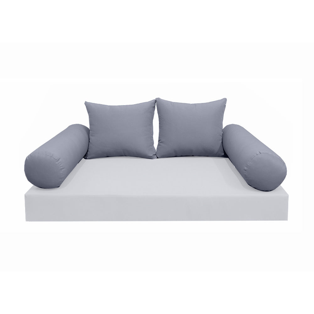 STYLE 4 Pillow & Bolster Cushion for Outdoor Indoor Daybed Porch Swing Bed Full Size | COVERS ONLY |