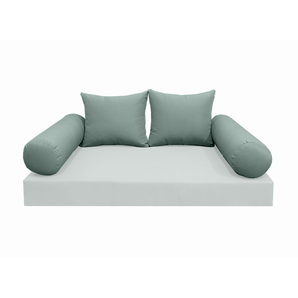 STYLE 4 Pillow & Bolster Cushion for Outdoor Indoor Daybed Porch Swing Bed Full Size | COVERS ONLY |