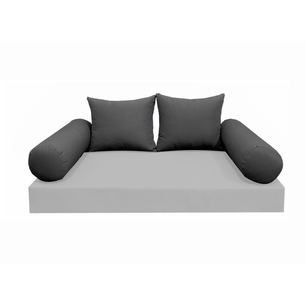 STYLE 4 Pillow & Bolster Cushion for Outdoor Indoor Daybed Porch Swing Bed Full Size | COVERS ONLY |