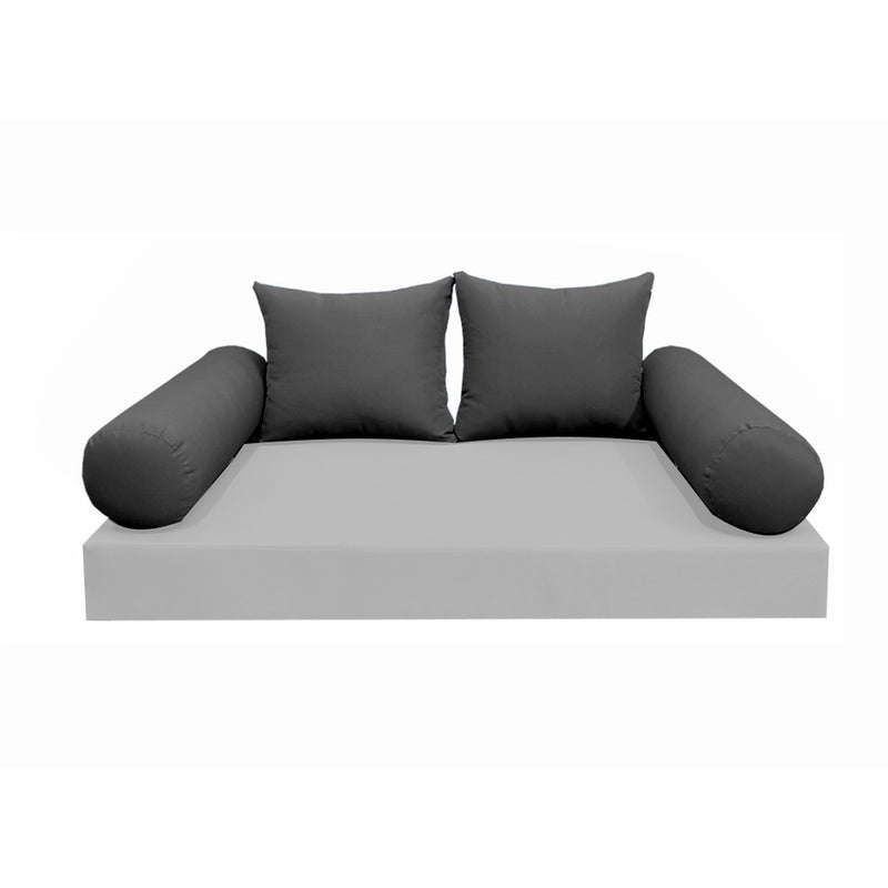 STYLE 4 - Outdoor Daybed Bolster Backrest Pillow Cushion Twin Size |COVERS ONLY|