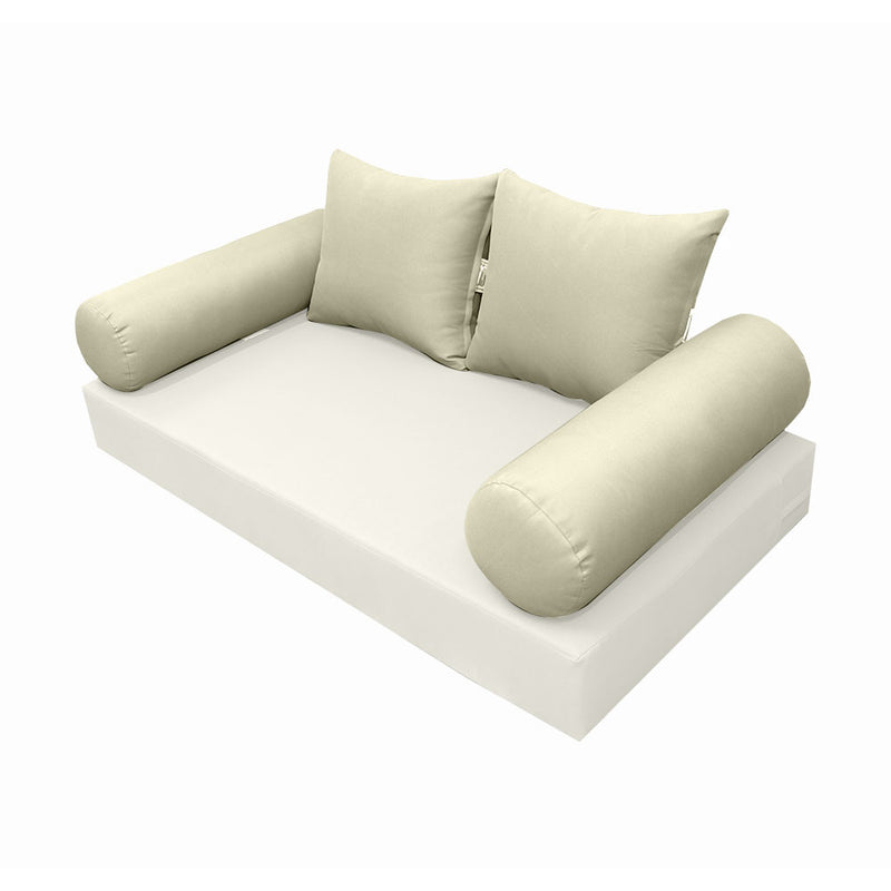 STYLE 4 - Outdoor Daybed Bolster Backrest Pillow Cushion Twin Size |COVERS ONLY|