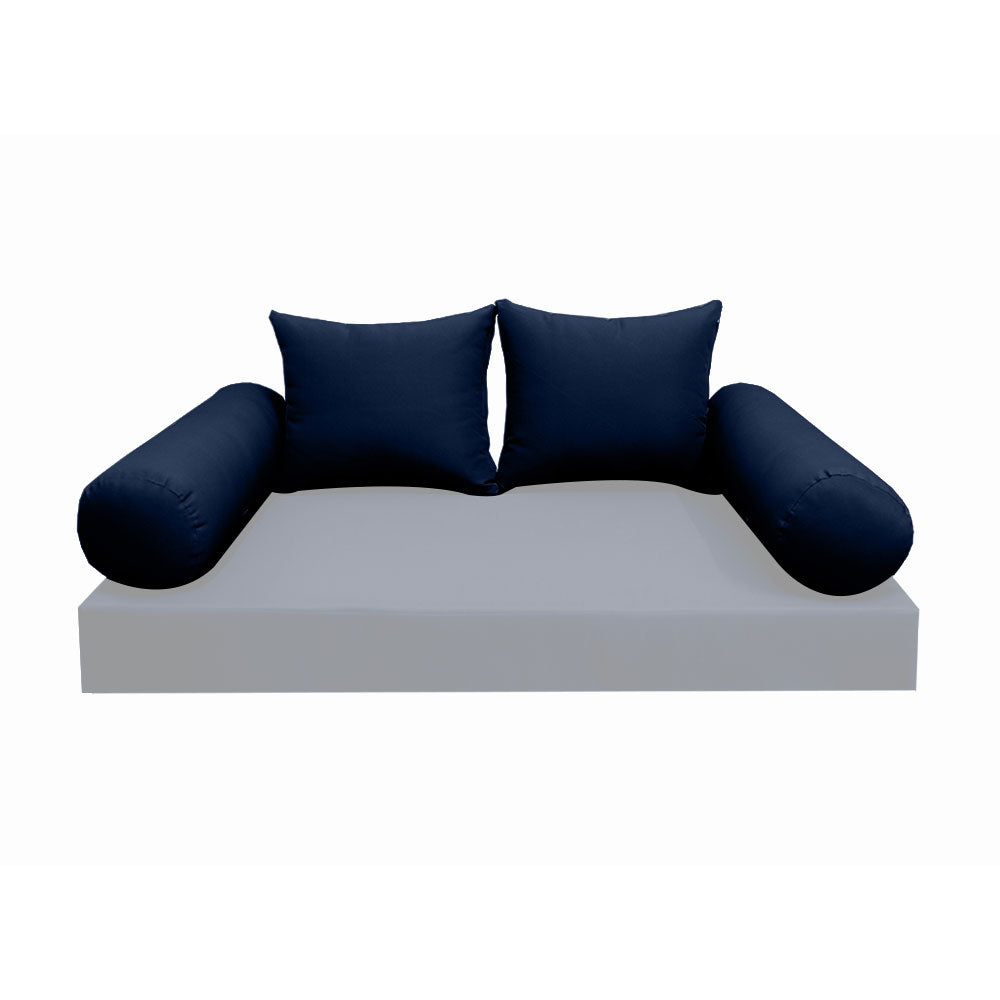STYLE 4 Pillow & Bolster Cushion for Outdoor Indoor Daybed Porch Swing Bed Full Size | COVERS ONLY |