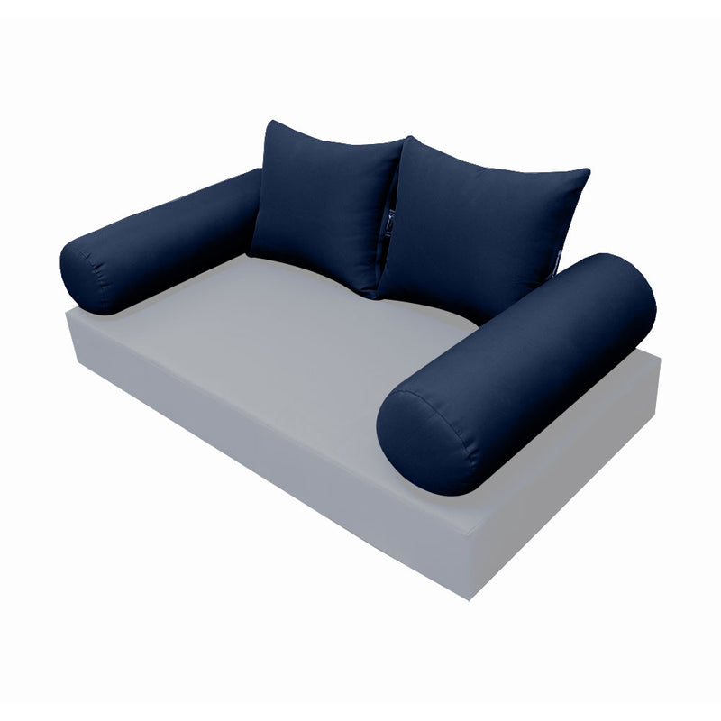STYLE 4 - Outdoor Daybed Bolster Backrest Pillow Cushion Twin Size |COVERS ONLY|