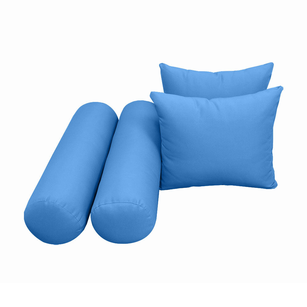 STYLE 4 Pillow & Bolster Cushion for Outdoor Indoor Daybed Porch Swing Bed Full Size | COVERS ONLY |