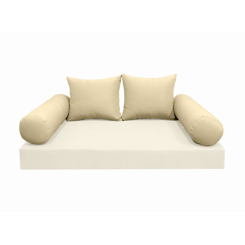 STYLE 4 - Outdoor Daybed Bolster Backrest Pillow Cushion Twin Size |COVERS ONLY|