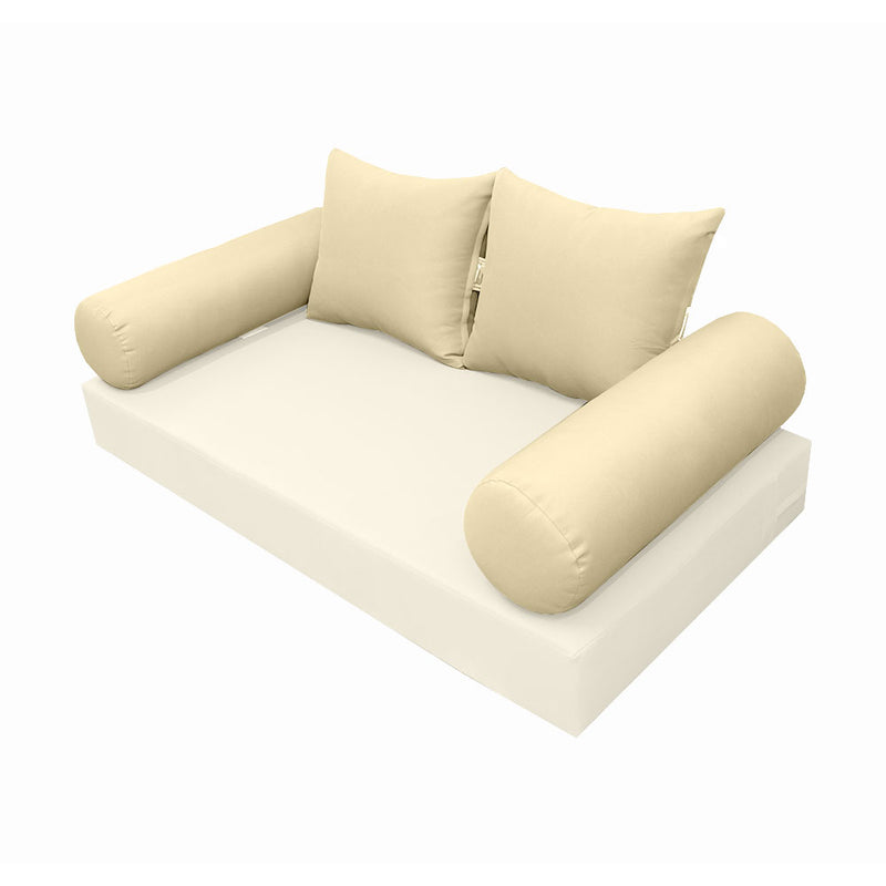STYLE 4 - Outdoor Daybed Bolster Backrest Pillow Cushion Twin Size |COVERS ONLY|