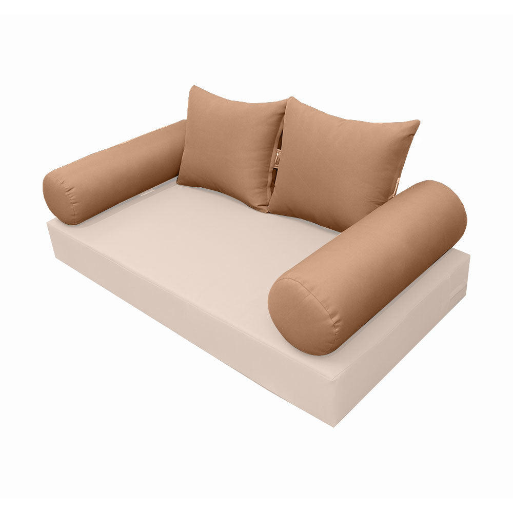 STYLE 4 Pillow & Bolster Cushion for Outdoor Indoor Daybed Porch Swing Bed Full Size | COVERS ONLY |