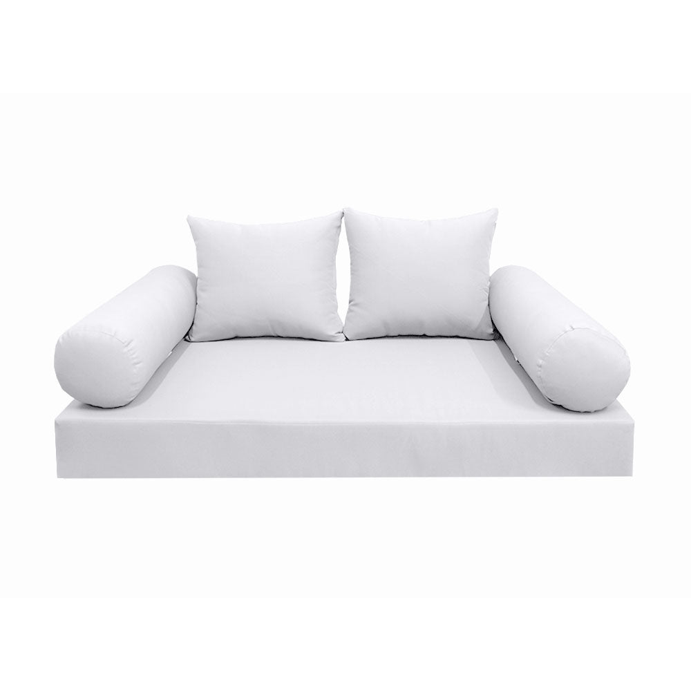 STYLE 4 - Mattress & Pillow Bolster Cushion Cover and Insert for Outdoor Indoor Daybed Porch Swing Bed Twin Size