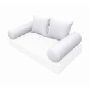 STYLE 4 - Mattress & Pillow Bolster Cushion for Outdoor Indoor Daybed Porch Swing Bed Queen Size | COVERS ONLY |