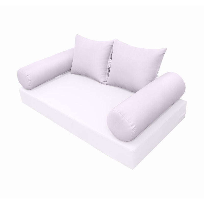 STYLE 4 - Outdoor Daybed Bolster Backrest Pillow Cushion Twin Size |COVERS ONLY|