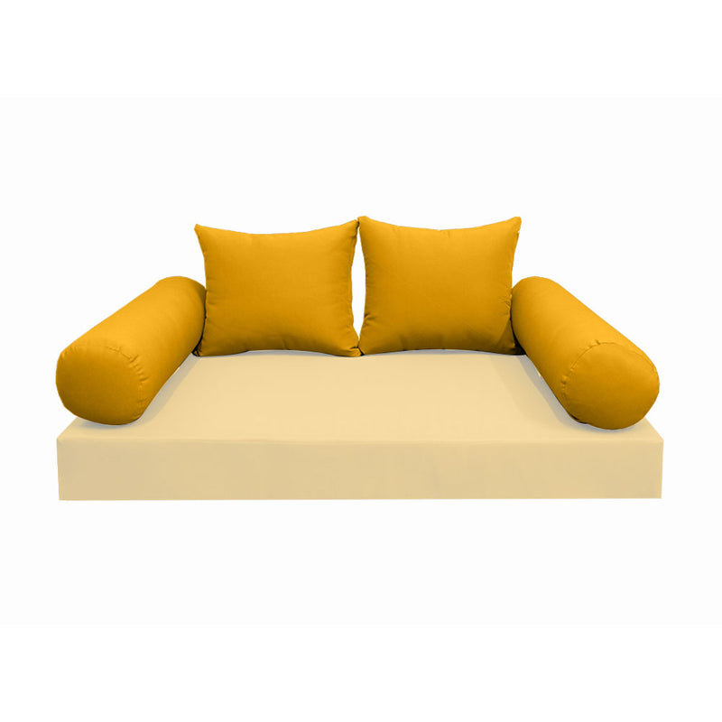 STYLE 4 - Outdoor Daybed Bolster Backrest Pillow Cushion Twin Size |COVERS ONLY|