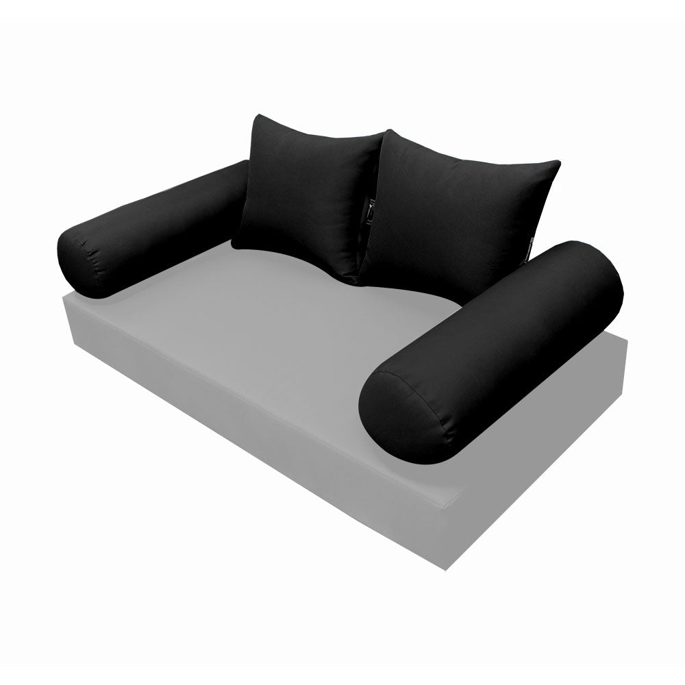 STYLE 4 Pillow & Bolster Cushion for Outdoor Indoor Daybed Porch Swing Bed Full Size | COVERS ONLY |
