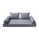 STYLE 4 - Mattress & Pillow Bolster Cushion for Outdoor Indoor Daybed Porch Swing Bed Twin Size | COVERS ONLY |