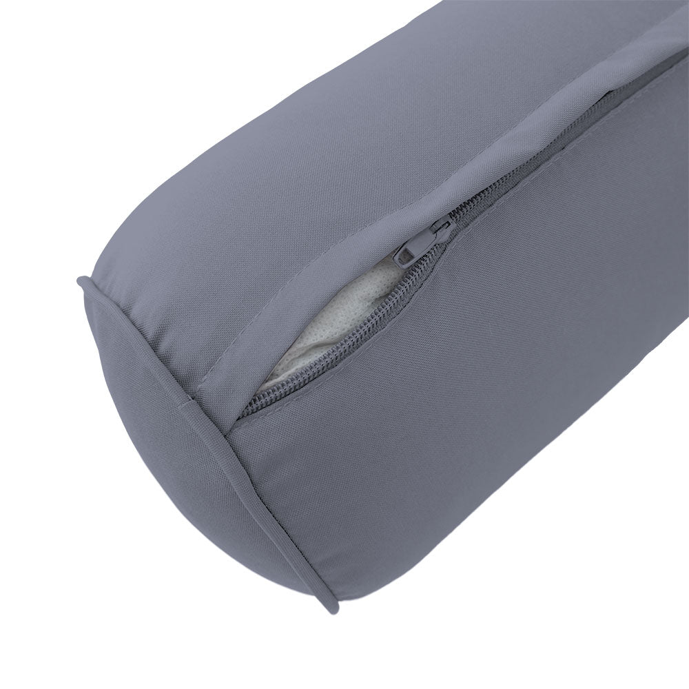 STYLE 4 - Mattress & Pillow Bolster Cushion for Outdoor Indoor Daybed Porch Swing Bed Piped Trim Queen Size AD001 | COVERS ONLY |