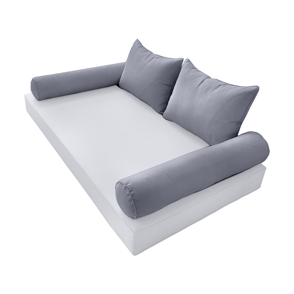 STYLE 4 Pillow & Bolster Cushion for Outdoor Indoor Daybed Porch Swing Bed Full Size | COVERS ONLY |
