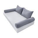 STYLE 4 - Mattress & Pillow Bolster Cushion for Outdoor Indoor Daybed Porch Swing Bed Queen Size | COVERS ONLY |