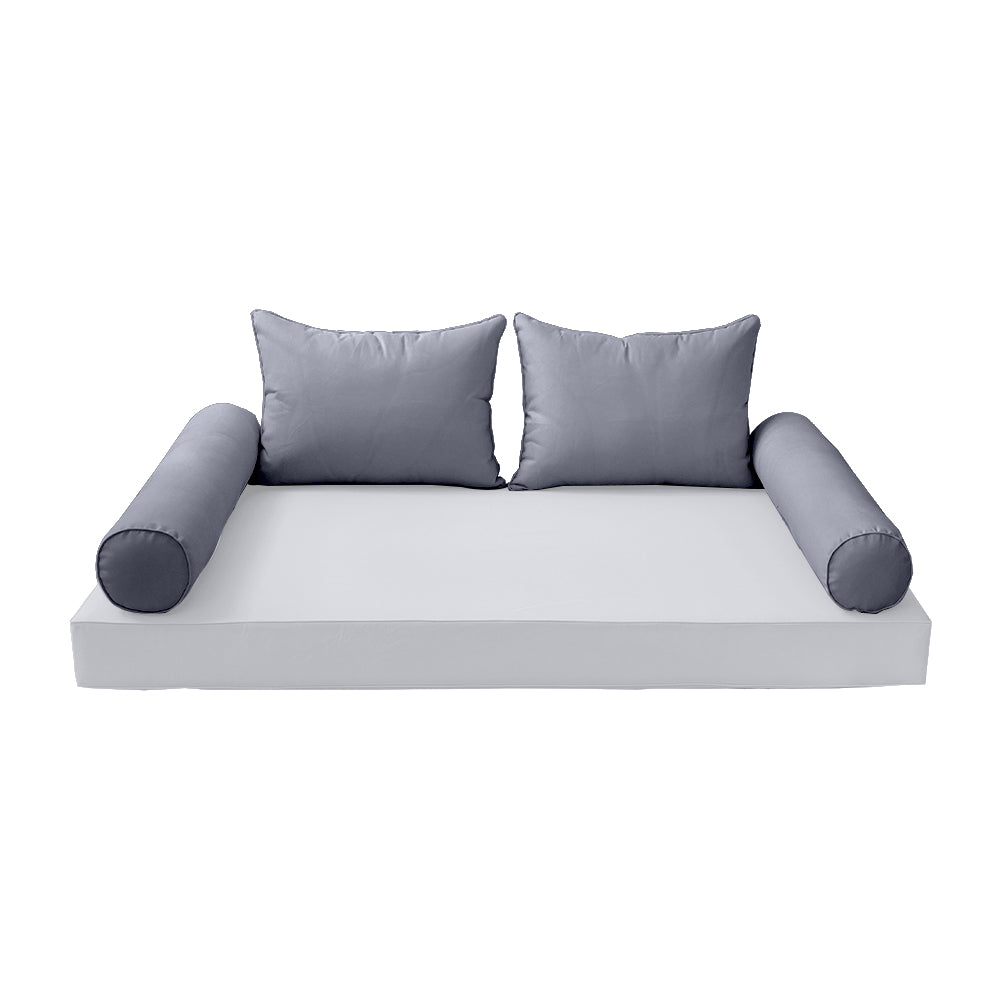 STYLE 4 Pillow & Bolster Cushion for Outdoor Indoor Daybed Porch Swing Bed Twin Size | COVERS ONLY |