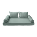 STYLE 4 - Mattress & Pillow Bolster Cushion for Outdoor Indoor Daybed Porch Swing Bed Queen Size | COVERS ONLY |