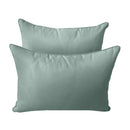 STYLE 4 Pillow & Bolster Cushion for Outdoor Indoor Daybed Porch Swing Bed Twin Size Piped Trim AD002 | COVERS ONLY |