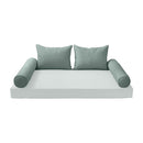 STYLE 4 - Mattress & Pillow Bolster Cushion for Outdoor Indoor Daybed Porch Swing Bed Queen Size | COVERS ONLY |