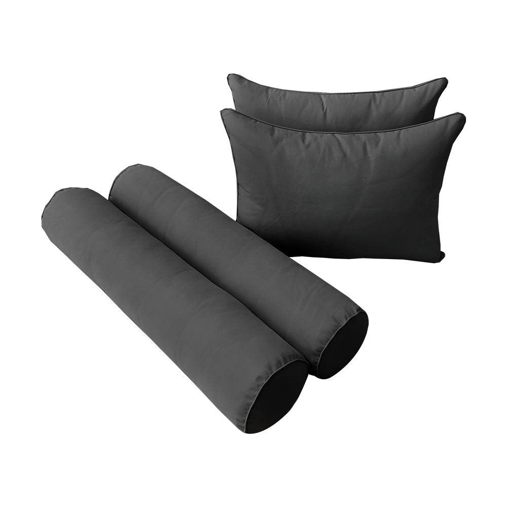 STYLE 4 - Mattress & Pillow Bolster Cushion Cover and Insert for Outdoor Indoor Daybed Porch Swing Bed Twin Size