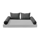 STYLE 4 Pillow & Bolster Cushion for Outdoor Indoor Daybed Porch Swing Bed Twin Size | COVERS ONLY |