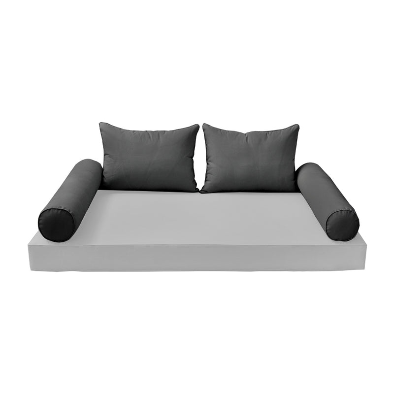 STYLE 4 - Outdoor Daybed Bolster Backrest Pillow Cushion Twin Size |COVERS ONLY|