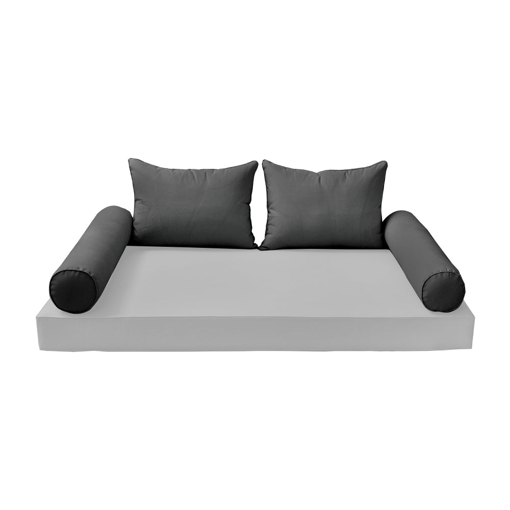 STYLE 4 Pillow & Bolster Cushion for Outdoor Indoor Daybed Porch Swing Bed Full Size | COVERS ONLY |