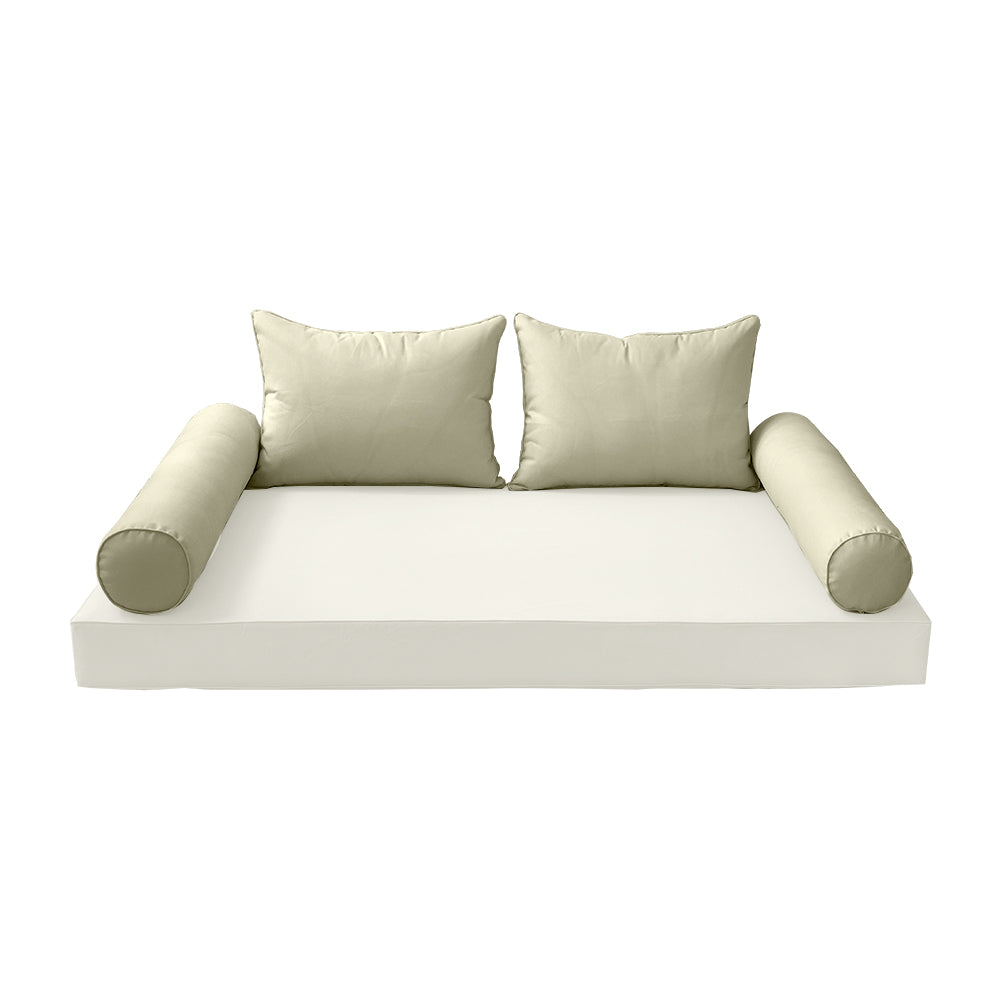 STYLE 4 Pillow & Bolster Cushion for Outdoor Indoor Daybed Porch Swing Bed Full Size | COVERS ONLY |