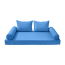 STYLE 4 - Mattress & Pillow Bolster Cushion for Outdoor Indoor Daybed Porch Swing Bed Queen Size | COVERS ONLY |