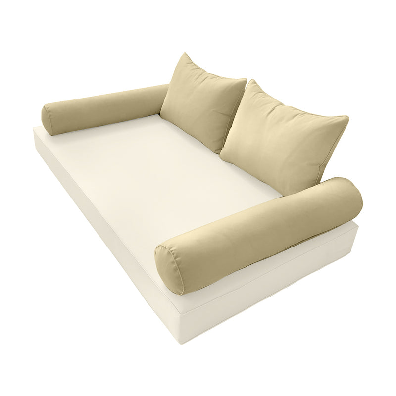 STYLE 4 - Outdoor Daybed Bolster Backrest Pillow Cushion Twin Size |COVERS ONLY|