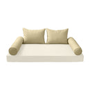 STYLE 4 Pillow & Bolster Cushion for Outdoor Indoor Daybed Porch Swing Bed Full Size | COVERS ONLY |