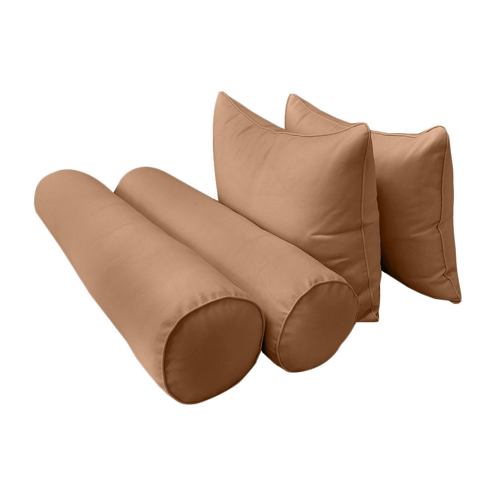 STYLE 4 Pillow & Bolster Cushion for Outdoor Indoor Daybed Porch Swing Bed Full Size | COVERS ONLY |