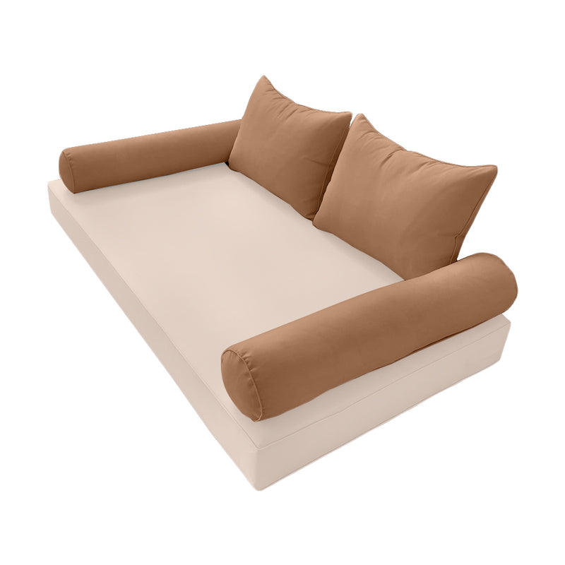 STYLE 4 - Outdoor Daybed Bolster Backrest Pillow Cushion Twin Size |COVERS ONLY|