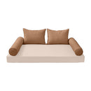 STYLE 4 Pillow & Bolster Cushion for Outdoor Indoor Daybed Porch Swing Bed Full Size | COVERS ONLY |