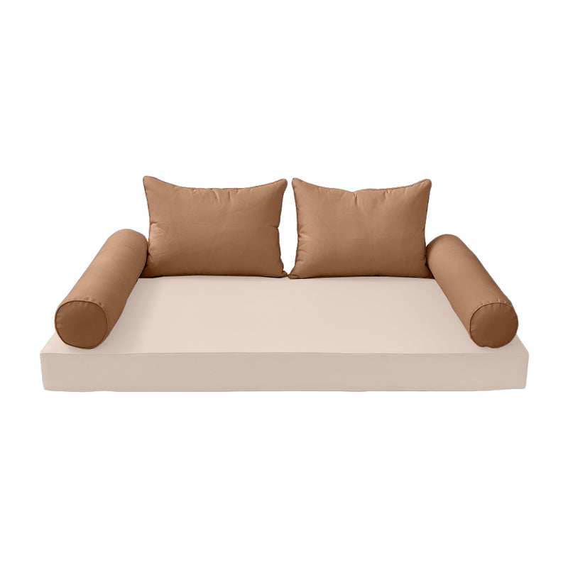 STYLE 4 - Outdoor Daybed Bolster Backrest Pillow Cushion Twin Size |COVERS ONLY|