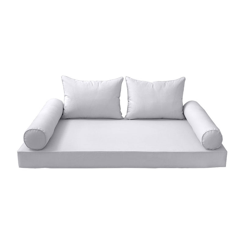 STYLE 4 - Mattress & Pillow Bolster Cushion for Outdoor Indoor Daybed Porch Swing Bed Twin Size | COVERS ONLY |
