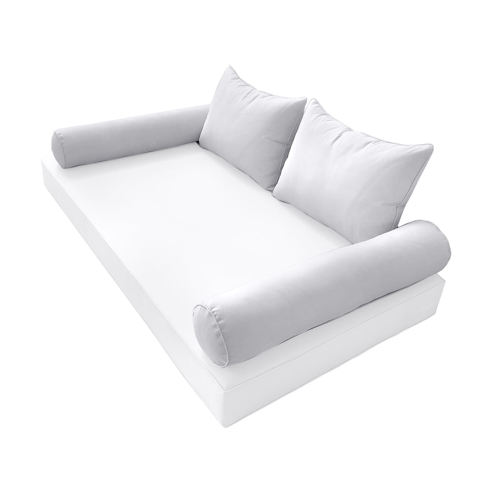 STYLE 4 Pillow & Bolster Cushion for Outdoor Indoor Daybed Porch Swing Bed Full Size | COVERS ONLY |