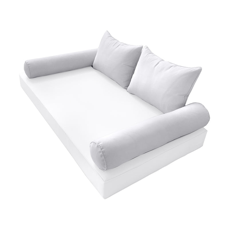 STYLE 4 - Outdoor Daybed Bolster Backrest Pillow Cushion Queen Size |COVERS ONLY|