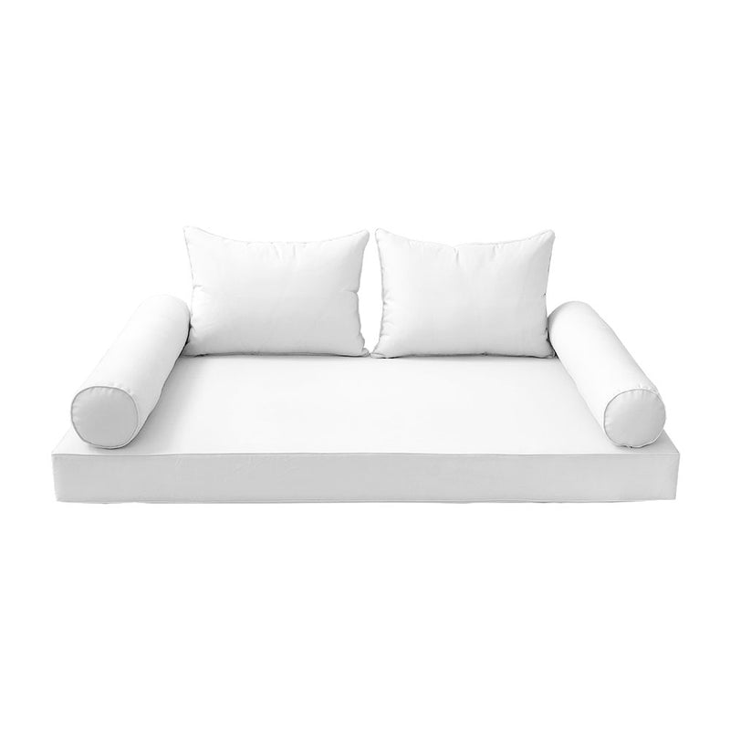 Style4 Queen Size 5PC Pipe Outdoor Daybed Mattress Cushion Bolster Pillow Slip Cover Complete Set AD106