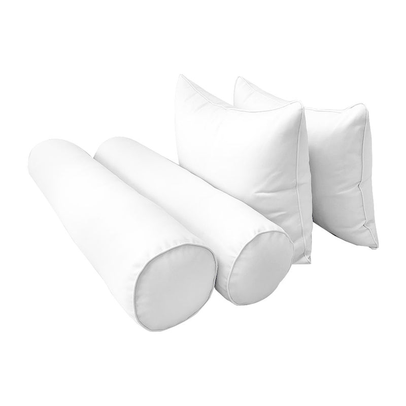 Style4 Queen Size 5PC Pipe Outdoor Daybed Mattress Cushion Bolster Pillow Slip Cover Complete Set AD106