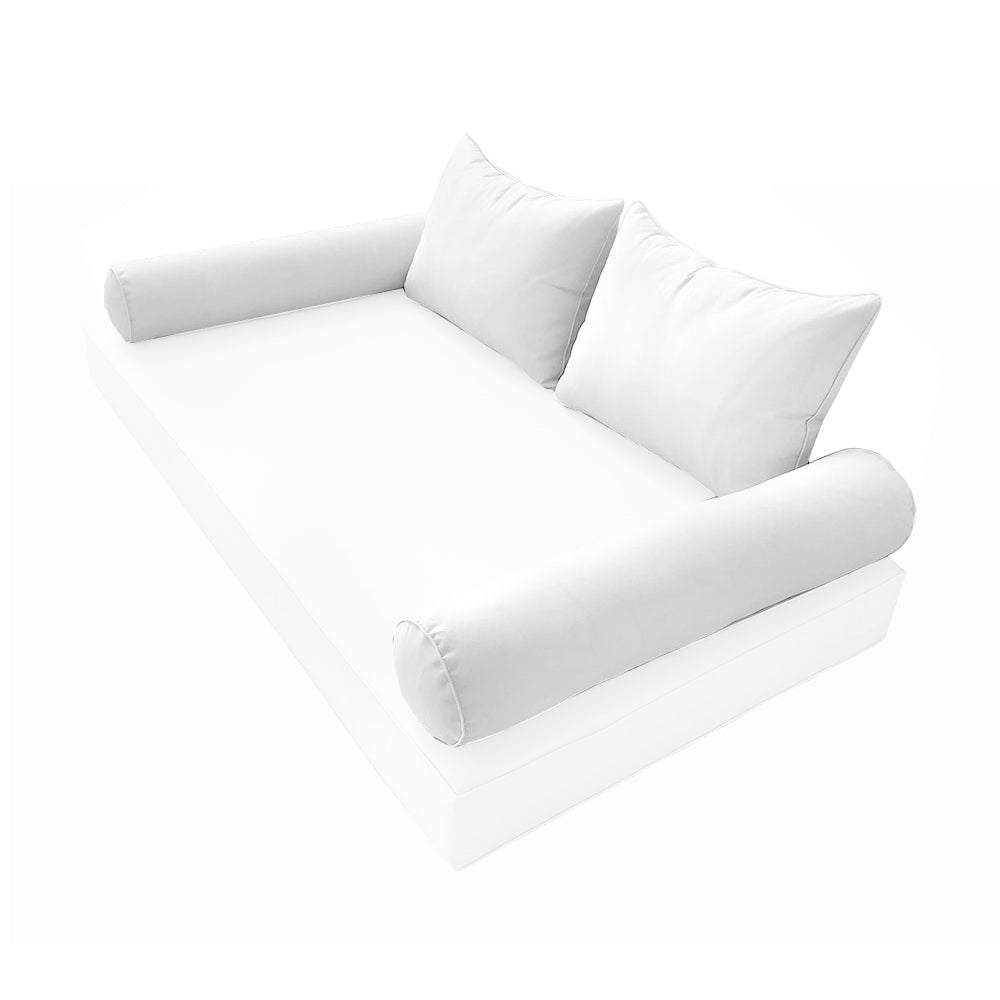 STYLE 4 Pillow & Bolster Cushion for Outdoor Indoor Daybed Porch Swing Bed Full Size | COVERS ONLY |